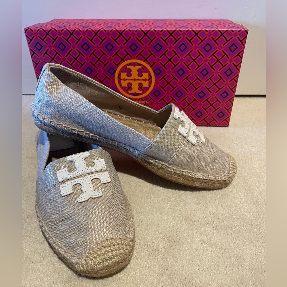 Tory Burch Metallic Espadrilles NEVER WORN!!